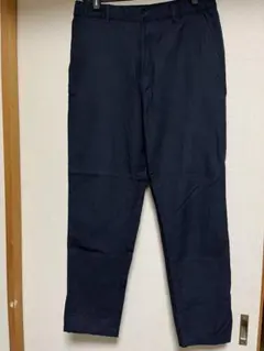 ユニクロ　メンズ　リネンブレンドイージーパンツ　M ネイビー