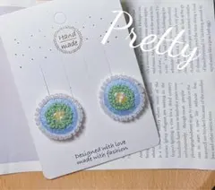 ハンドメイド カラフルビーズ ピアス 刺繍 イヤリング