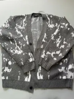 AZUL by moussy グレー ホワイト カーディガン Fのサムネイル