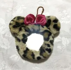 ディズニー　ヒョウ柄　ミラー　ふわふわ　ミニー　キーホルダー　平成
