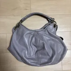 ラビアンコ　グレー レザー バッグ
