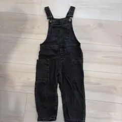 ZARAキッズ　ブラックデニムオーバーオール