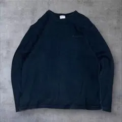 CONVERSE コンバース 刺繍ロゴ　厚め　ロンT ネイビー M シンプル