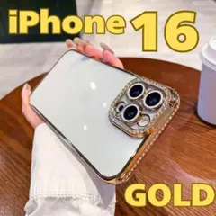 スマホケース 韓国可愛い iPhone16 メッキラメ ゴールド キラキラ耐衝撃