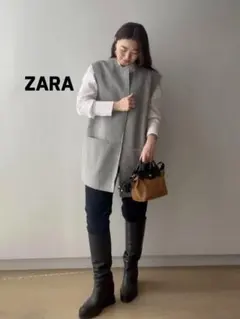 ZARA　ザラ　ロングソフトベスト　2024AW