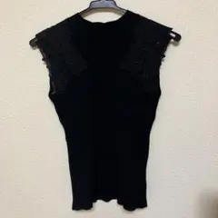 Apuweiser-riche フラワー刺繍ニットタンクトップ