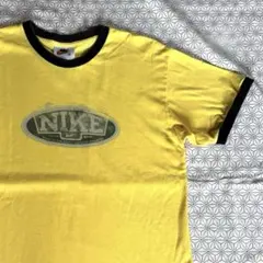 90s NIKE リンガーTシャツ イエロー センターロゴ オーバルロゴ M 黄