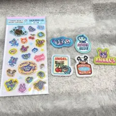 セリア seria エンジェルブルー エポキシシール 刺繍ステッカー 5個