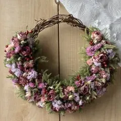 バラ　リース　ドライフラワー　ハンドメイド　ナチュラル　母の日