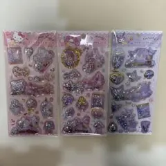 ハローキティ・マイメロディ・クロミ　キラキラカプセルシール3パックセット