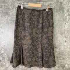 ✨COMMECAISM✨コムサイズム♡フレアスカート♡マーメイド♡花柄♡黒(L)