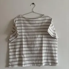 無印良品　ボーダーT 半袖　ボートネック