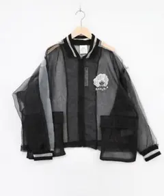 スカラーscolar 162739：花柄×シフォン×レース 異素材シアーブルゾン