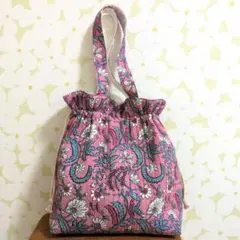 セール♡サテンの巾着バッグ ハンドメイド ジョリーフルール - メルカリ