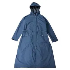 美品✨ELT 乗馬用 ロングレインコート ネイビー　XL 撥水 ロング丈 フード