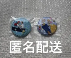 ディズニー　刺繍缶バッジ 美女と野獣　アリエル２個セット　ベル　リトルマーメイド