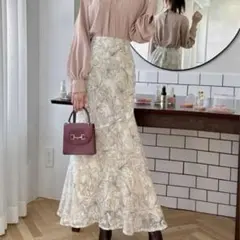 GRLグレイル　花柄シフォンマーメイドスカート[tu504] Sサイズ