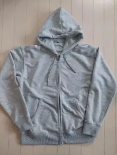 L ワークマン グレー フルジップ パーカー