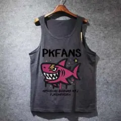 PKFANS シャークプリント タンクトップ