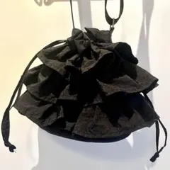 nico and ... オリジナルフリルショルダーバッグ ブラック 無地