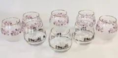 洋風　オシャレミニグラス ８個セット ガラス お猪口 ショットグラス 昭和レトロ
