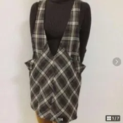値下げ　¥1555→¥1222 チェック ジャンバースカート