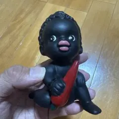 昭和レトロ NITTO工芸 可愛いクロンボ人形 陶器製