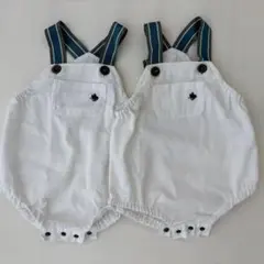 POLO バースデイ　ホワイト サスペンダー付きロンパース