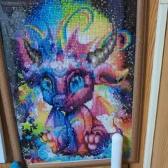 カラフルなドラゴンのアート (ダイヤモンドペインティング)
