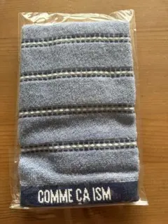【新品未使用】COMME CA ISM 青 ストライプ タオルハンカチ
