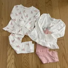 H&M 長袖　パジャマ　90cm 100cm 2歳3歳　女の子上下2枚セット