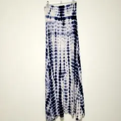 Vanilla Bay タイダイ柄 マキシ丈スカート ブルー【M】レディース