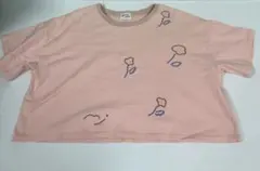 merry jenny 花柄刺繍 ビーズ　半袖Tシャツ ピンク　クロップド丈のサムネイル