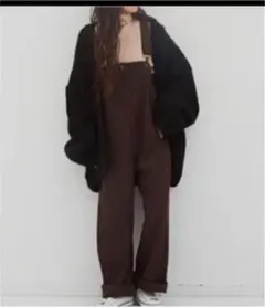 ウールライクコンビネゾン　ブラウン　オーバーオール