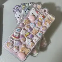 ぷくぷく動物のシール　6シートセット