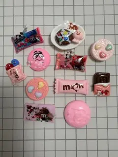 デコパーツまとめ売りღお菓子ピンク