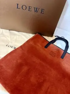 LOEWE ロエベ スエード ハンドバッグ サブバッグ スエード オレンジ
