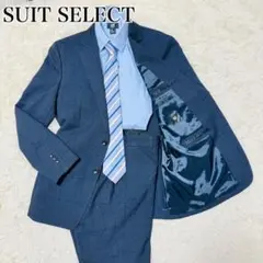 SUIT SELECT 4S セットアップスーツ A6 L 紺 グレンチェック