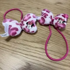 希少品】東京ディズニーランド ミニー ヒョウ柄 耳あて リボン ギャル
