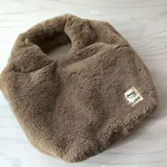 【しまむら】ベージュエコファー トートバッグ【未使用】もこもこ