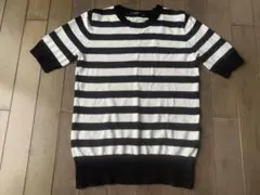 ボーダー ストライプ　ニット 半袖 サマーニット　ZARA Sサイズ