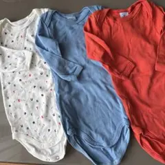 プチバトー　petit bateau 長袖ボディ　ボディスーツ3点セット