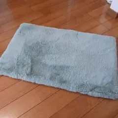 ★大人気★淡い緑色 フリースラグ 約70cm x 40cm　厚み3cm！