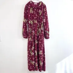 【pa·se·ri　パセリ】 花柄　 ロングワンピース　鈴蘭柄　ポリエステル