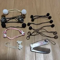 ボンボン付きヘアゴム セット