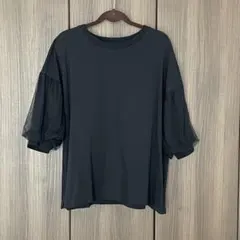 Shelly island チュールパフTシャツ 黒 美品のサムネイル