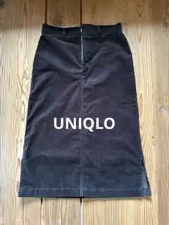 UNIQLOレディース 膝丈タイトスカートコーデュロイ