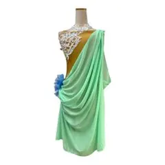 6111★S エメラルドグリーン ラテンドレス 社交ダンス