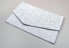 慶弔両用袱紗◇USA「Hoffman Fabric」ホワイト✖シルバーのサムネイル