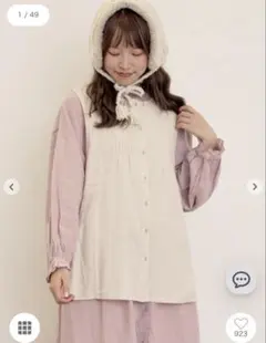 Samansa Mos2【Cross×Linen】ピンタックベスト